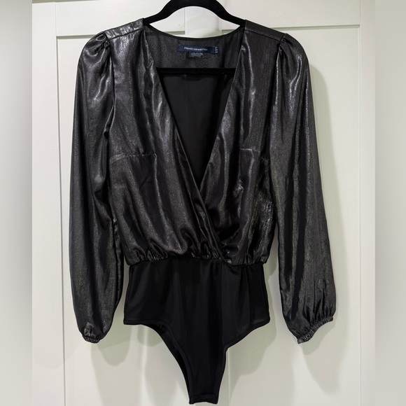 French Connection Black Metallic Bodysuit - Picture 1 of 4